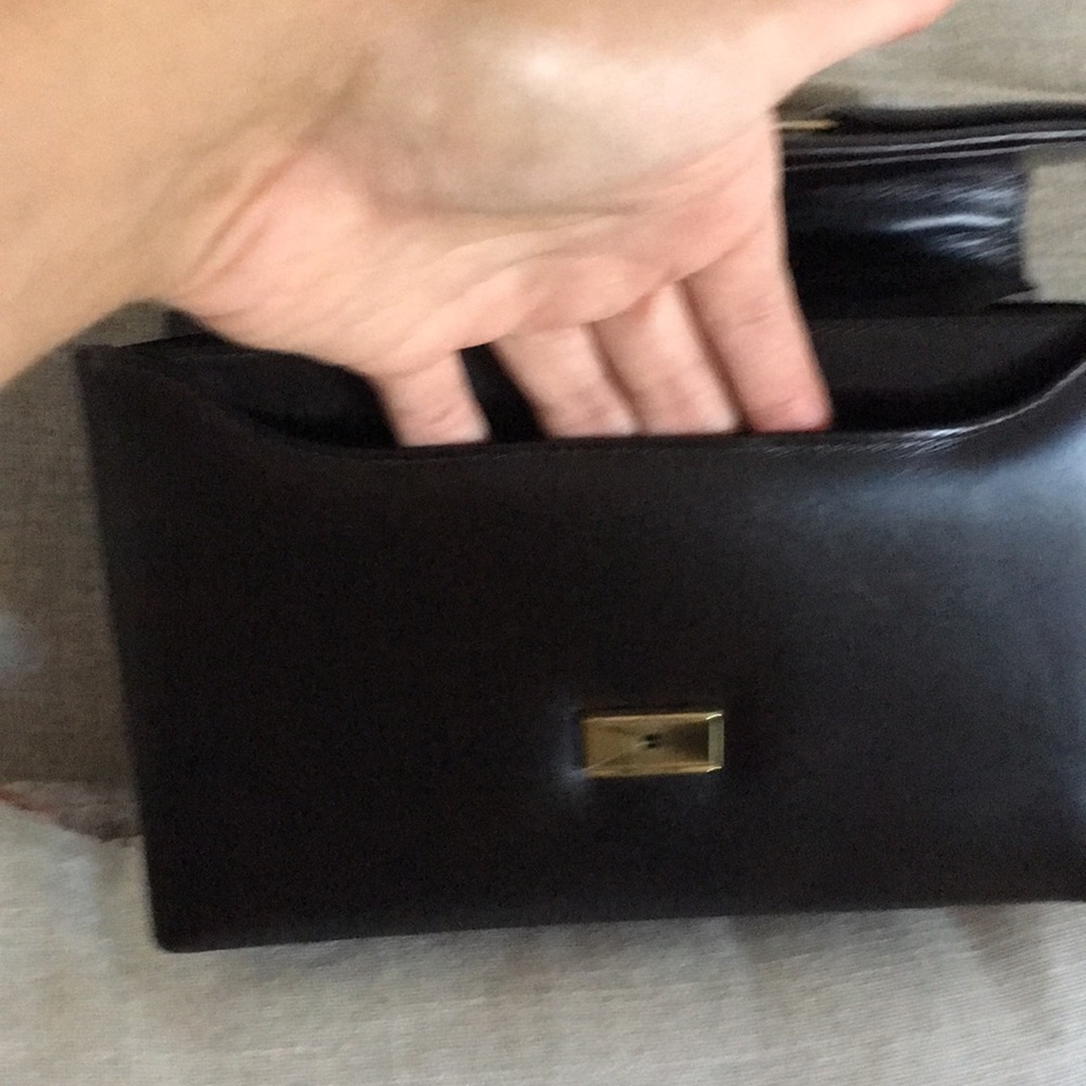 Chocolate brown vintage leather handbag (Italian) - Picture 4 of 4